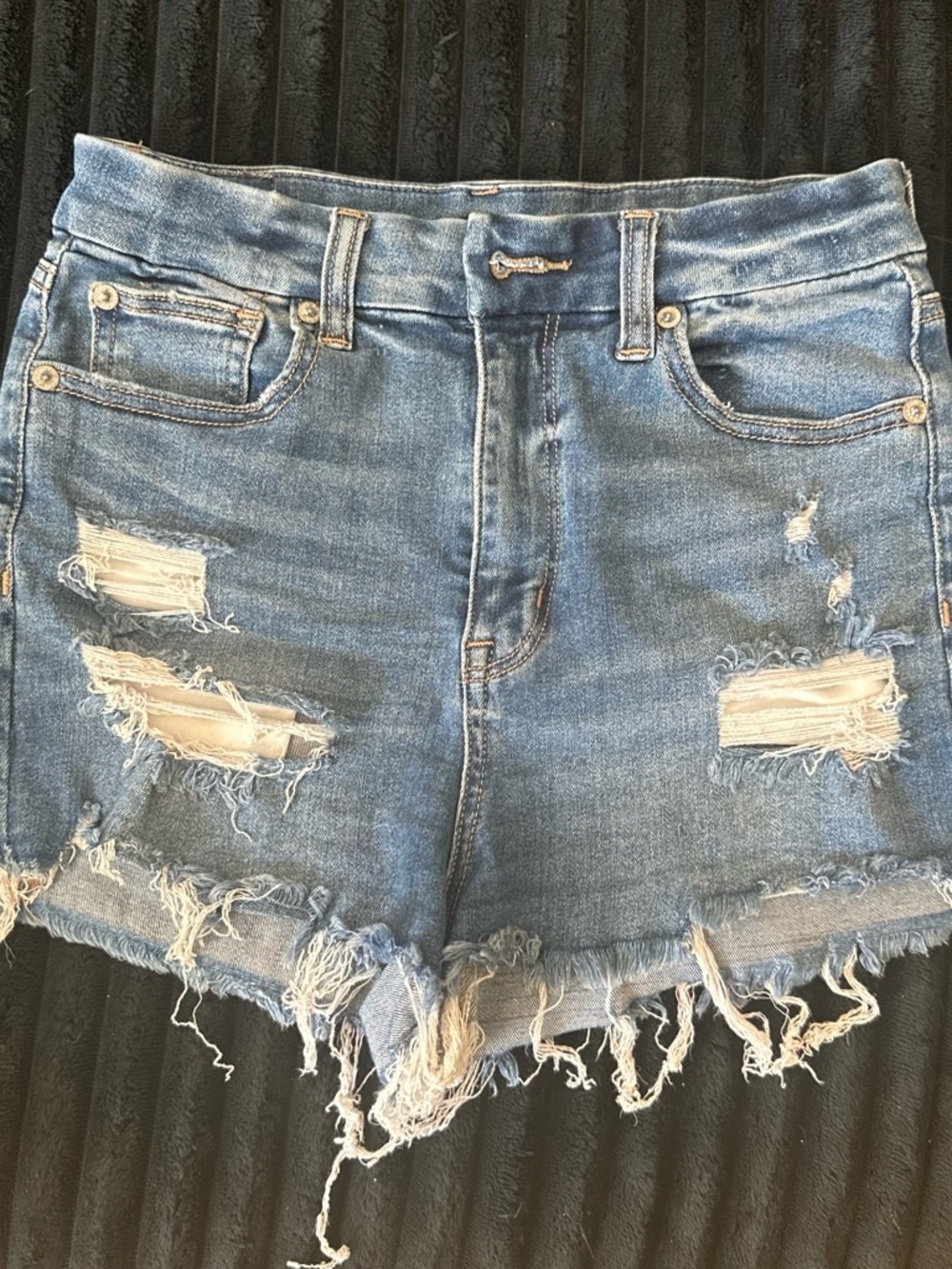 American Eagle Outfitters Light Blue Distressed Denim Shorts